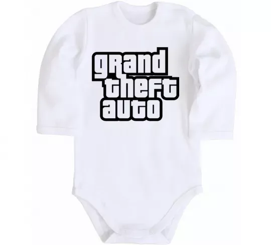 Дитячий бодік GTA logo Білий фото