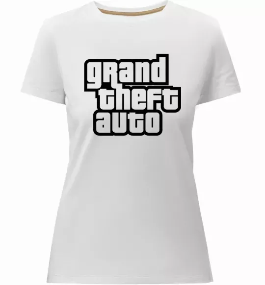 Жіноча преміум футболка GTA logo Білий фото