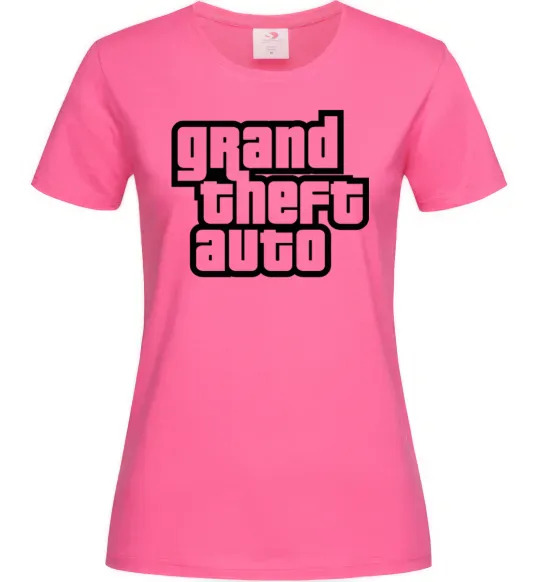 Жіноча футболка GTA logo Яскраво-рожевий фото