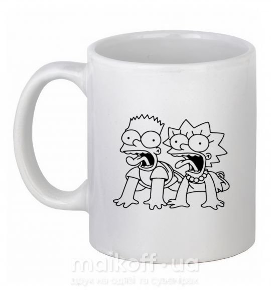Чашка керамічна Лиса и Барт Білий фото