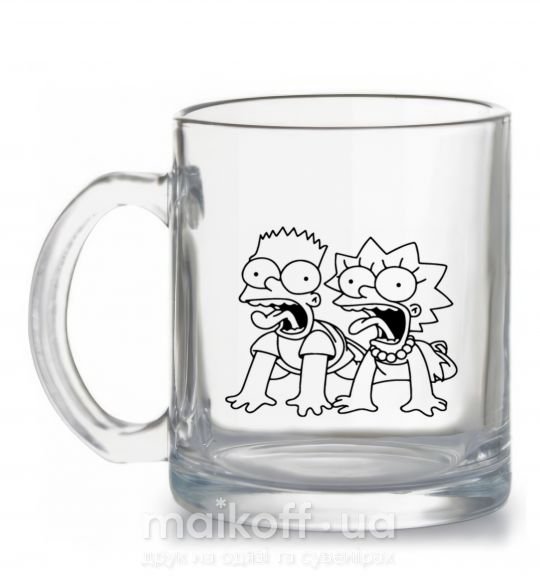 Чашка стеклянная Лиса и Барт Прозрачный фото