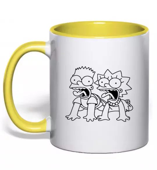 Чашка с цветной ручкой Ліса та Барт Солнечно желтый фото