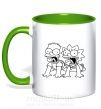 Чашка с цветной ручкой Лиса и Барт Зеленый фото