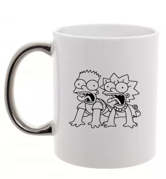 Чашка с цветной ручкой Ліса та Барт Серебро фото