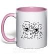 Чашка с цветной ручкой Лиса и Барт Нежно розовый фото