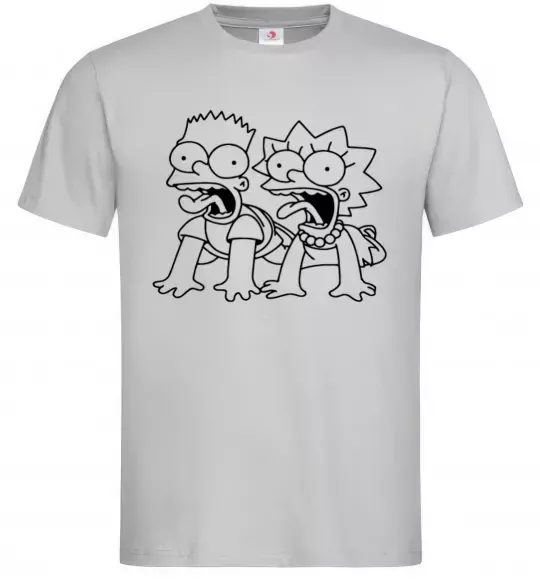 Мужская футболка Ліса та Барт Серый фото