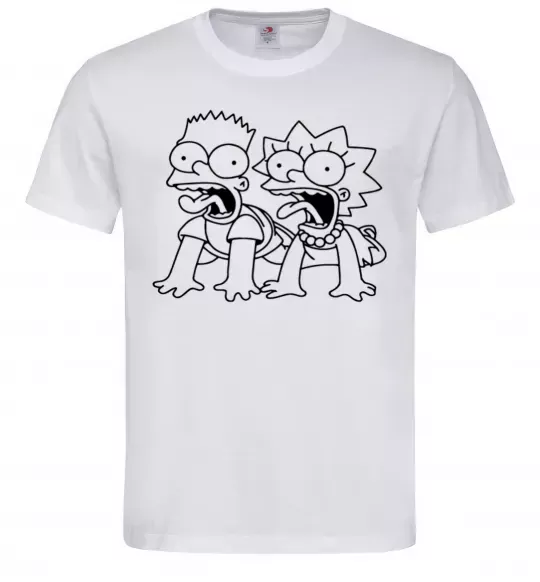 Мужская футболка Ліса та Барт Белый фото