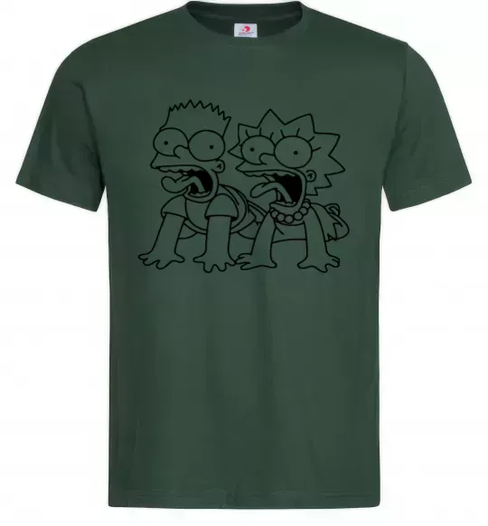 Мужская футболка Ліса та Барт Темно-зеленый фото