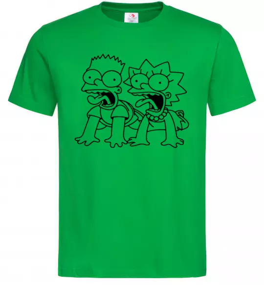 Мужская футболка Ліса та Барт Зеленый фото