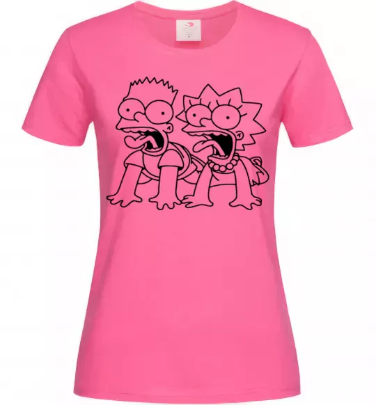 Женская футболка Ліса та Барт Ярко-розовый фото