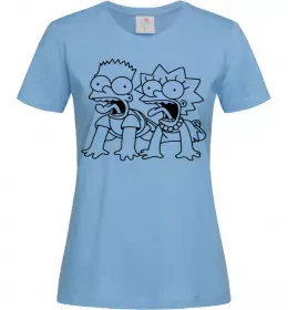Женская футболка Ліса та Барт Голубой фото