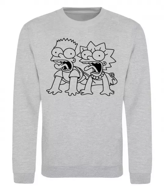 Свитшот Ліса та Барт Серый меланж фото