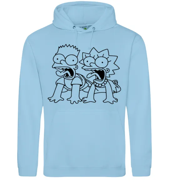 Чоловіча толстовка (худі) Ліса та Барт Блакитний фото