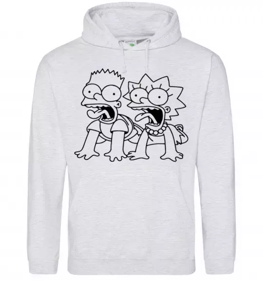 Жіноча толстовка (худі) Ліса та Барт Сірий меланж фото