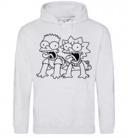 Женская толстовка (худи) Ліса та Барт Серый меланж фото