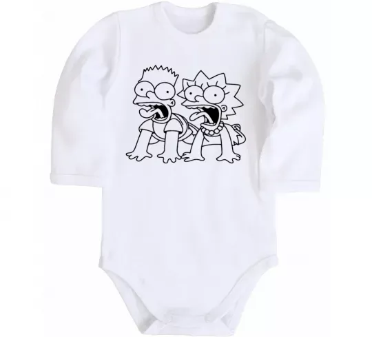 Детский боди Ліса та Барт Белый фото