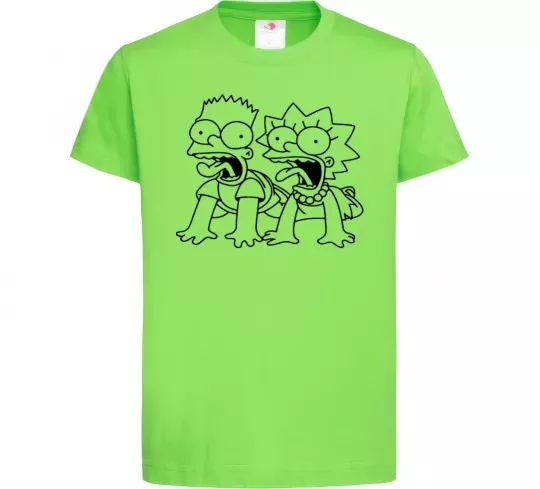 Детская футболка Ліса та Барт Лаймовый фото