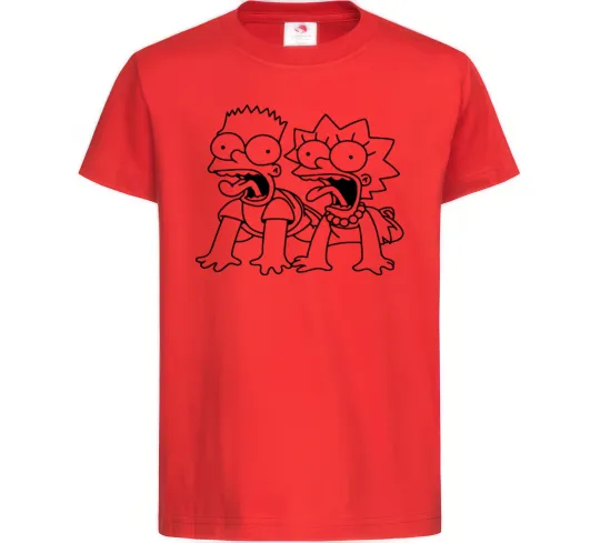 Детская футболка Ліса та Барт Красный фото