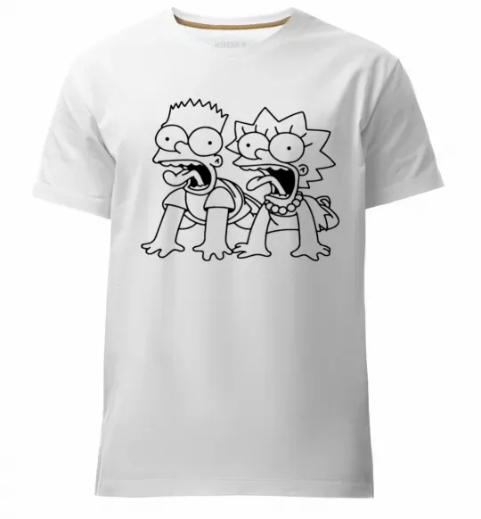 Мужская премиум футболка Ліса та Барт Белый фото