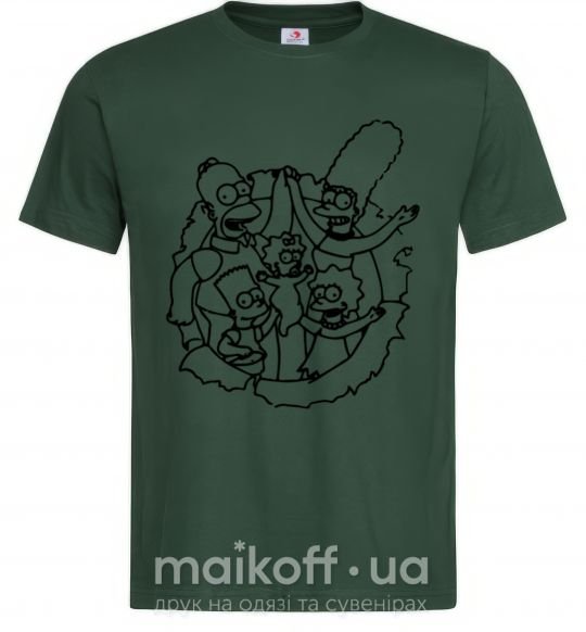 Мужская футболка Сипсоны вместе Темно-зеленый фото