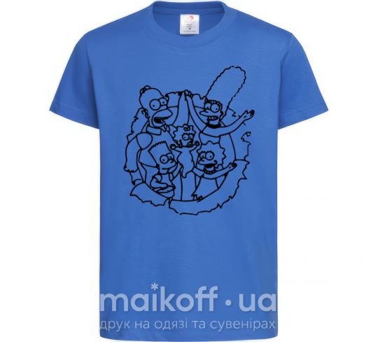 Детская футболка Сипсоны вместе Ярко-синий фото