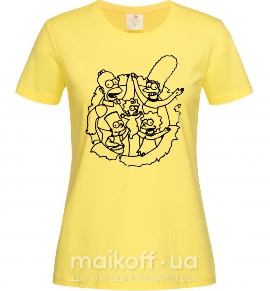 Женская футболка Сипсоны вместе Лимонный фото