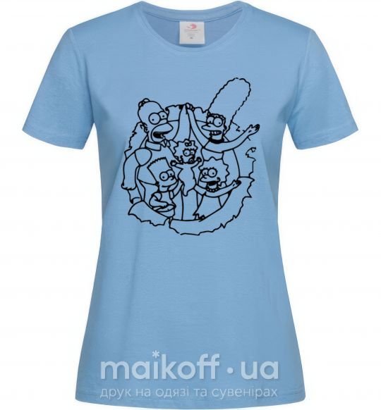 Женская футболка Сипсоны вместе Голубой фото
