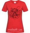 Женская футболка Сипсоны вместе Красный фото