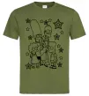 Чоловіча футболка Сімпсони в зірках Оливковий фото