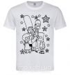 Мужская футболка Симпсоны в звездах Белый фото