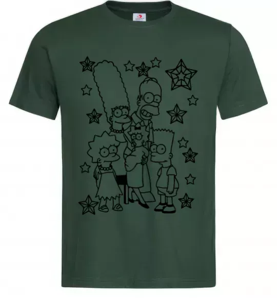 Чоловіча футболка Сімпсони в зірках Темно-зелений фото