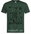 Чоловіча футболка Симпсоны в звездах Темно-зелений фото