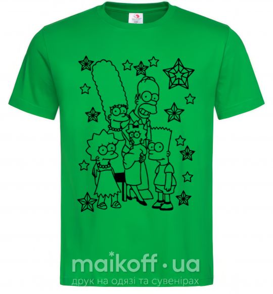 Чоловіча футболка Симпсоны в звездах Зелений фото