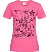 Женская футболка Сімпсони в зірках Ярко-розовый фото