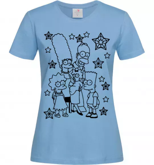 Женская футболка Сімпсони в зірках Голубой фото