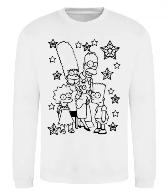Світшот Сімпсони в зірках Білий фото