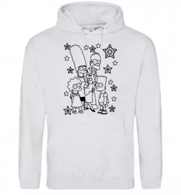 Мужская толстовка (худи) Сімпсон українець Серый меланж фото