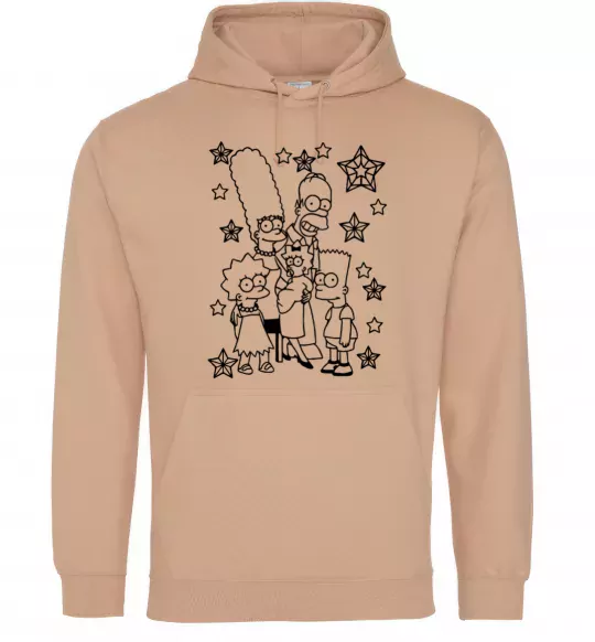 Жіноча толстовка (худі) Сімпсони в зірках Пісочний фото