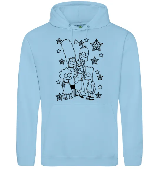 Жіноча толстовка (худі) Сімпсони в зірках Блакитний фото