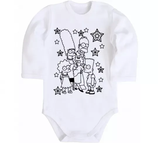 Детский боди Сімпсони в зірках Белый фото