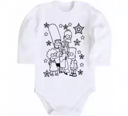 Детский боди Гомер Сімпсон показує пальцем Белый фото Детский боди Гомер Сімпсон показує пальцем Белый фото