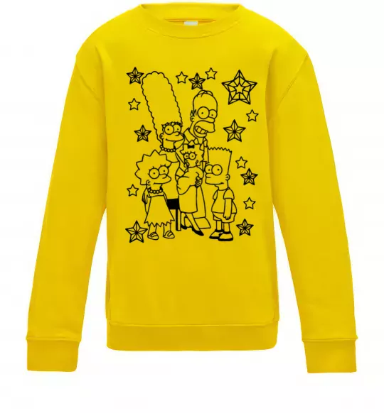 Детский Свитшот Сімпсони в зірках Солнечно желтый фото