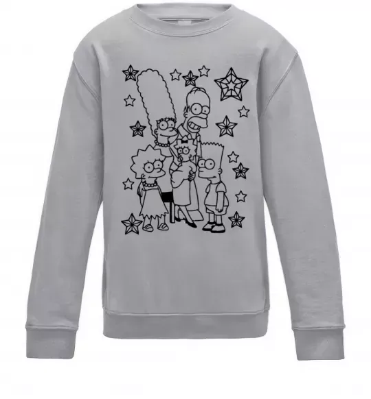 Детский Свитшот Сімпсони в зірках Серый меланж фото