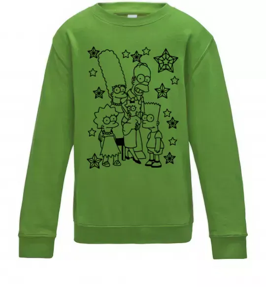 Детский Свитшот Сімпсони в зірках Лаймовый фото