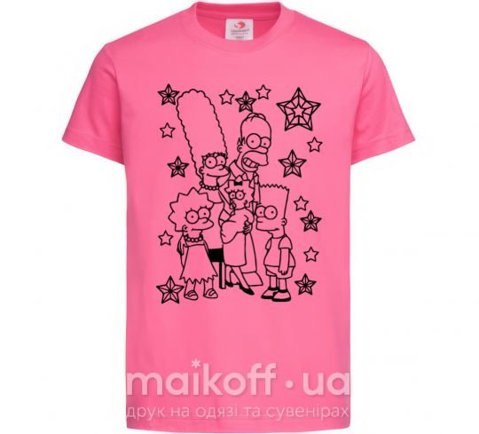 Дитяча футболка Симпсоны в звездах Яскраво-рожевий фото