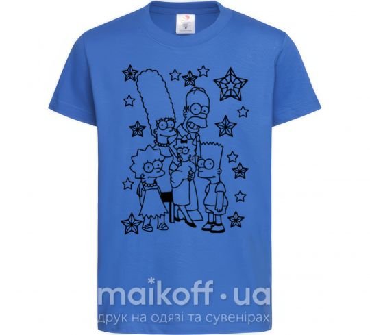 Детская футболка Симпсоны в звездах Ярко-синий фото