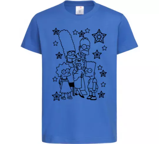 Дитяча футболка Сімпсони в зірках Яскраво-синій фото
