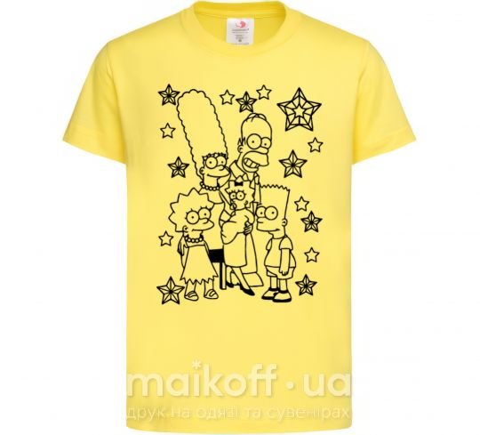 Дитяча футболка Симпсоны в звездах Лимонний фото