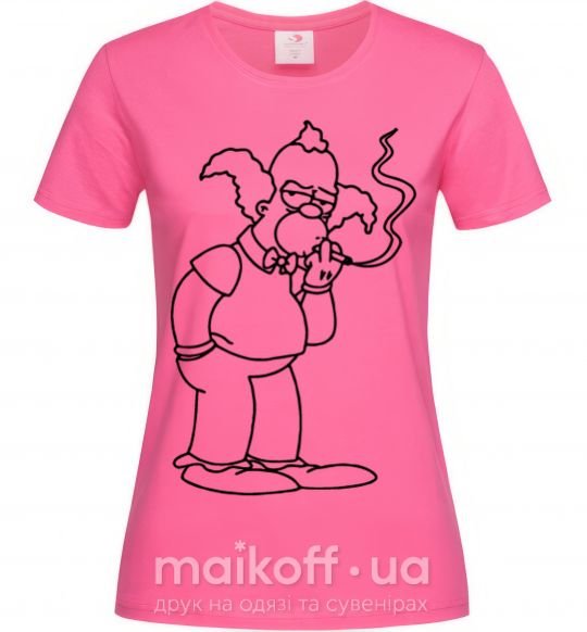 Жіноча футболка Клоун Красти Яскраво-рожевий фото