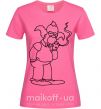 Женская футболка Клоун Красти Ярко-розовый фото